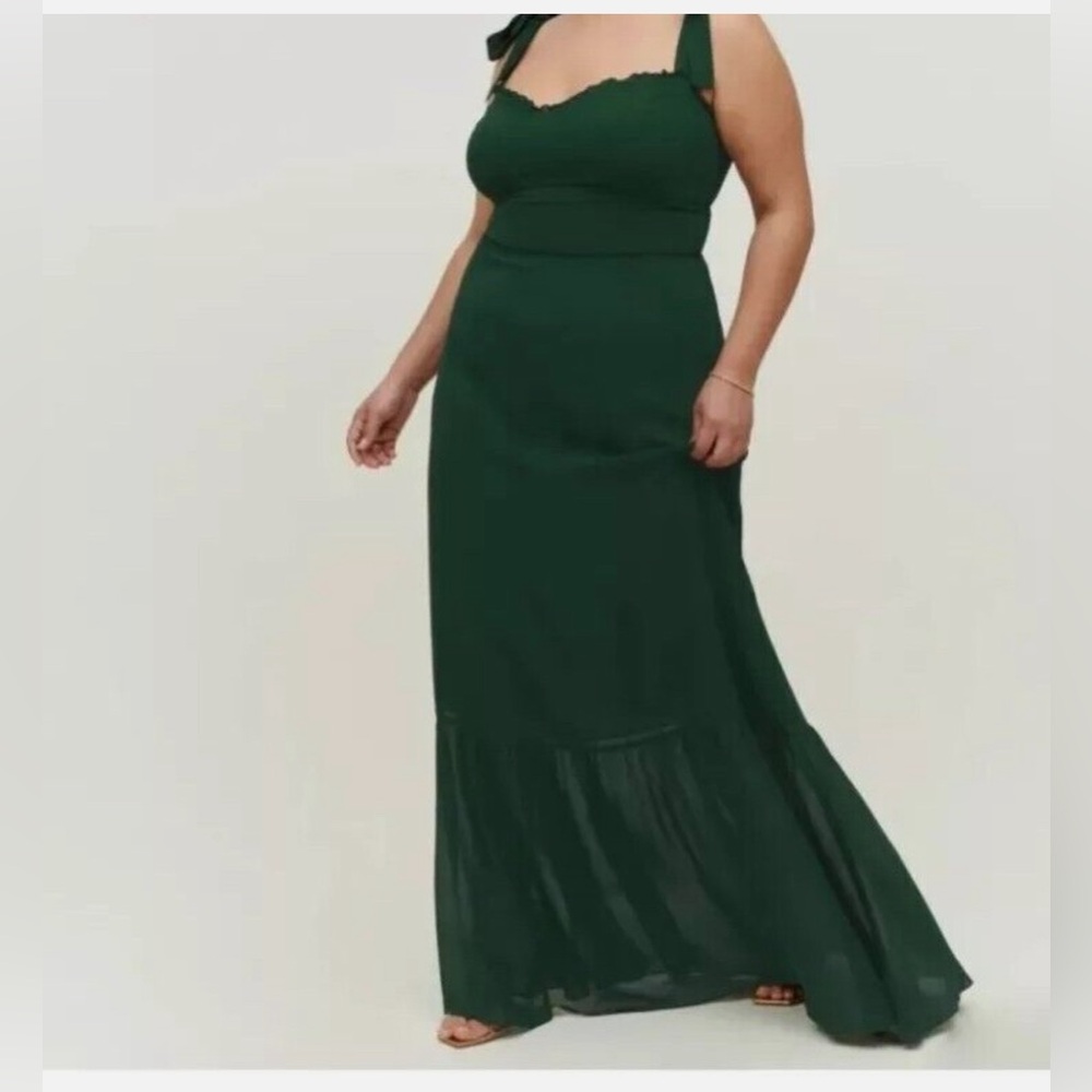 Reformation Jasen Dress in forest Green